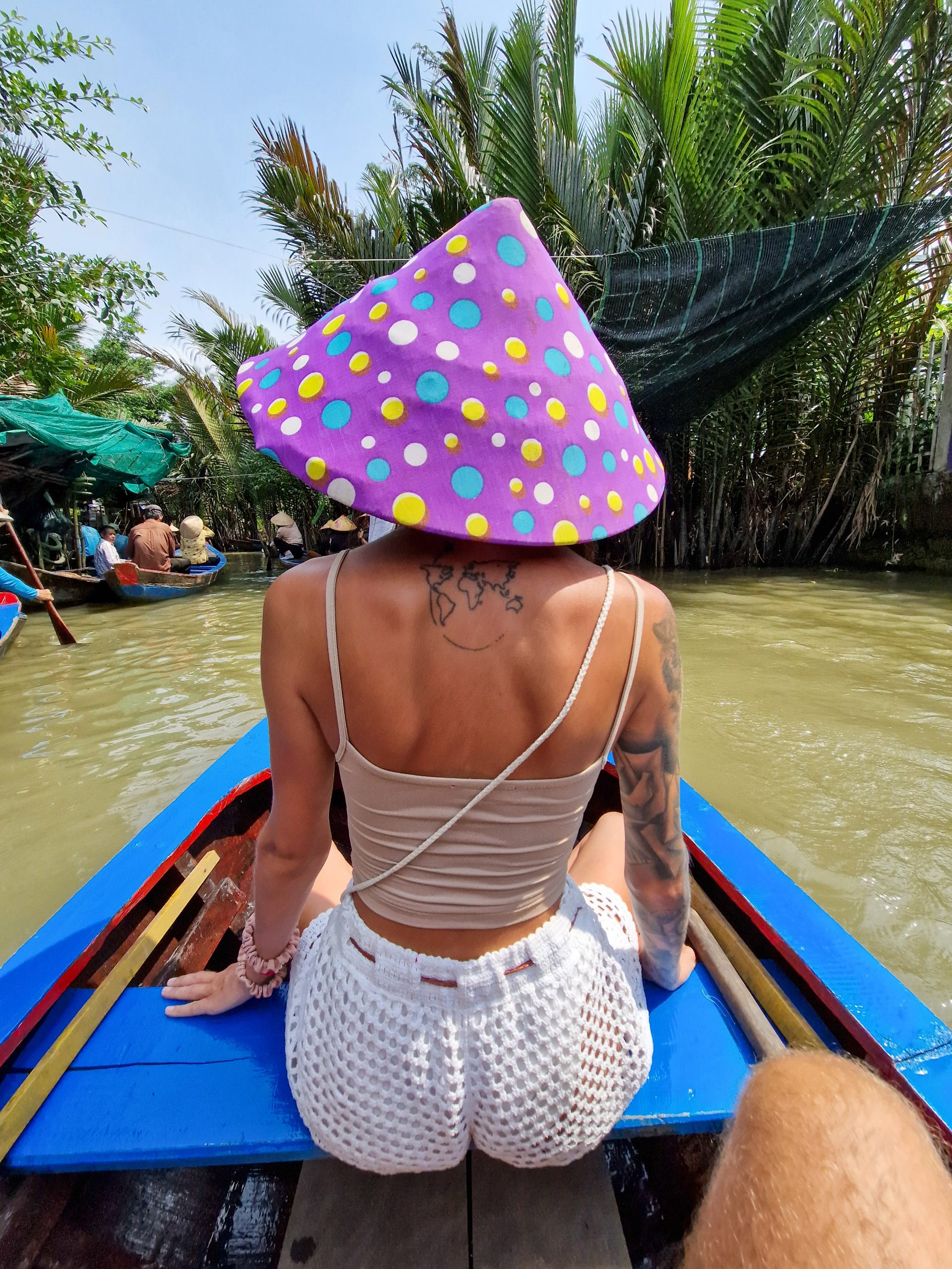 Spływ łodzią kanałami na Delcie Mekongu